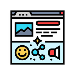 social signals seo color icon vector. social signals seo sign. isolated symbol illustration