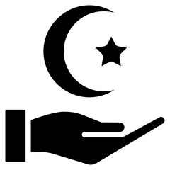 Faith Solid Icon Design Vector Ramadan