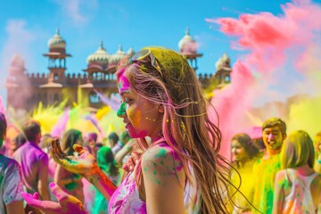 Obraz na płótnie Canvas Holi colorful Extraordinary Celebrations