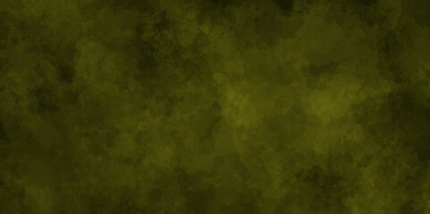 Trendy olive color smoke on black background. Golden dust explode. yellowish green concrete wall. Yellow cloud. leather texture. green grungy background. mustard color smoke brushed Painted .