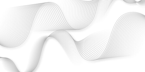 White wave curve lines banner background design. Abstract soft wave lines dynamic flowing gray light isolated background. Vector Illustration of the gray pattern of lines. Black stripes on white - obrazy, fototapety, plakaty