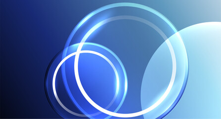 Neon glass circle copyspace for your text or product presentation geometric background. Vector illustration For Wallpaper, Banner, Background, Card, Book Illustration, landing page