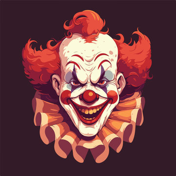 Cartoon clown face vector illustration. cartoon vec
