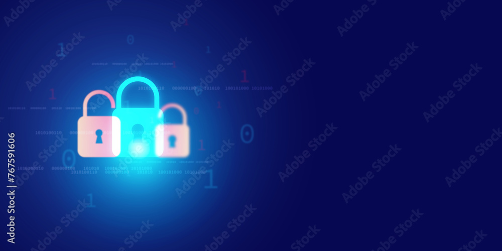 Aufkleber futuristic blue shield ethics and security abstract technology background. artificial intelligence d