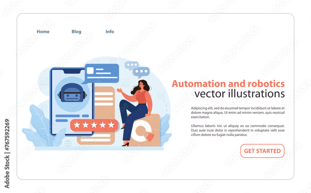 Poster automation and robotics. a modern retail landscape with robotics.