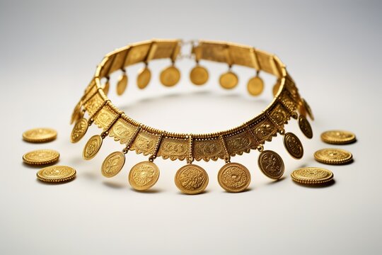 Wedding gold necklace with earrings 