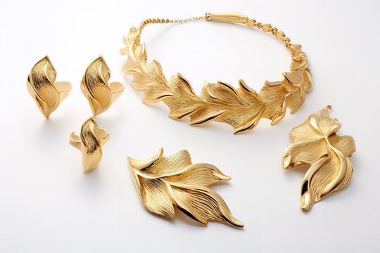 Wedding gold necklace with earrings 