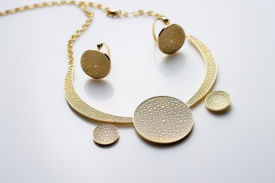 Wedding gold necklace with earrings 