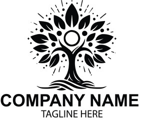 wellness tree logo design 
