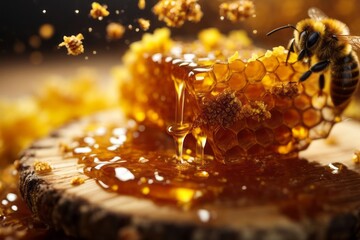 Honey from bee hives is good for health - obrazy, fototapety, plakaty