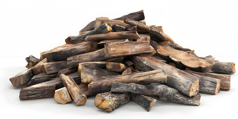 bundle of sticks, Firewood Cedar isolated on white background
