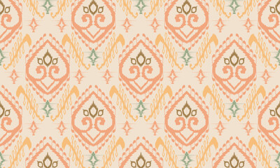 Hand draw ethnic ikat chevron pattern background Traditional pattern on the fabric in Indonesia and other Asian countries.great for textiles, banners, wallpapers, wrapping vector design.