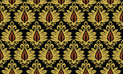 Hand draw Vintage abstract pattern in damask style. Seamless vector background.great for textiles, banners, wallpapers, wrapping vector design.