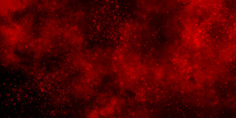 Modern abstract night sky space watercolor background. dark red pink nebula universe. wall painted with red paint. dark red and black backdrop scratched grunge urban background. red smoke in dark.