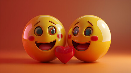 Emoji 3D In love Emoticon.