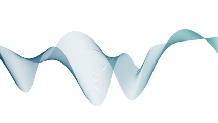 Abstract wave element for design. Wave with lines created using blend tool. Curved wavy line, smooth stripe. Stylized line art background. Vector illustration.