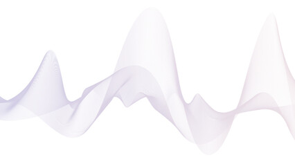 Abstract wave element for design. Wave with lines created using blend tool. Curved wavy line, smooth stripe. Stylized line art background. Vector illustration.