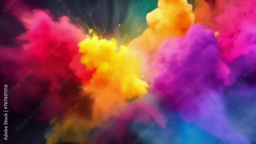 Poster a burst of vivid hues exploding in a dazzling digital display