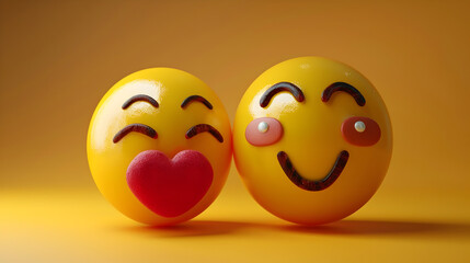 Emoji 3D In love Emoticon.