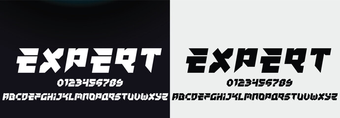 Modern abstract digital alphabet font. Minimal technology typography, Creative urban sport fashion futuristic font and with numbers. vector illustration