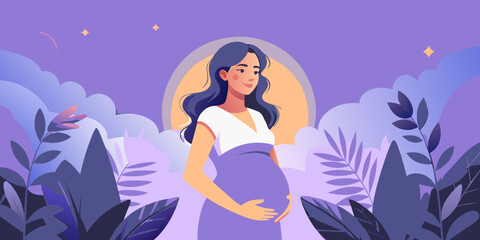 Obraz na płótnie Canvas A Journey of Joy: Moments of a Pregnant Belly Touch (Mother's Day, Pregnancy Awareness Month, Ultrasounds, Kickstart Your Healthy Pregnancy & More!) 