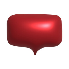 Red Shiny Speech Bubble Render Illustrating Online Communication Concept