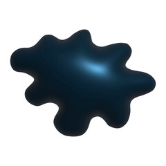 Elegant Blue 3D Abstract Shape With Soft Edges and Luminous Center