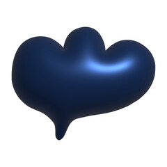 Glossy Blue Cloud-Shaped Speech Bubble Against a White Background