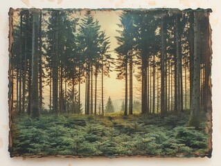 Old growth forests Sunset Hues Eco-Art Peaceful Photorealistic Mockups