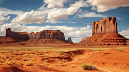 The monument valley utah arizona usa navajo tribal park red rock formations desert landscapes - obrazy, fototapety, plakaty