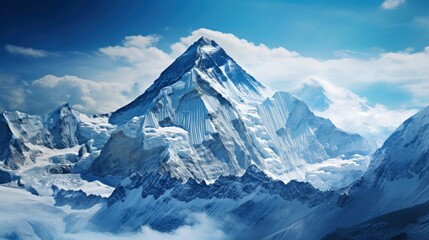 Naklejka premium The mount everest nepal tibet world s highest peak himalayas extreme adventure