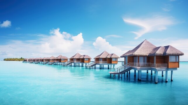 The maldives overwater bungalows crystal clear waters tropical paradise