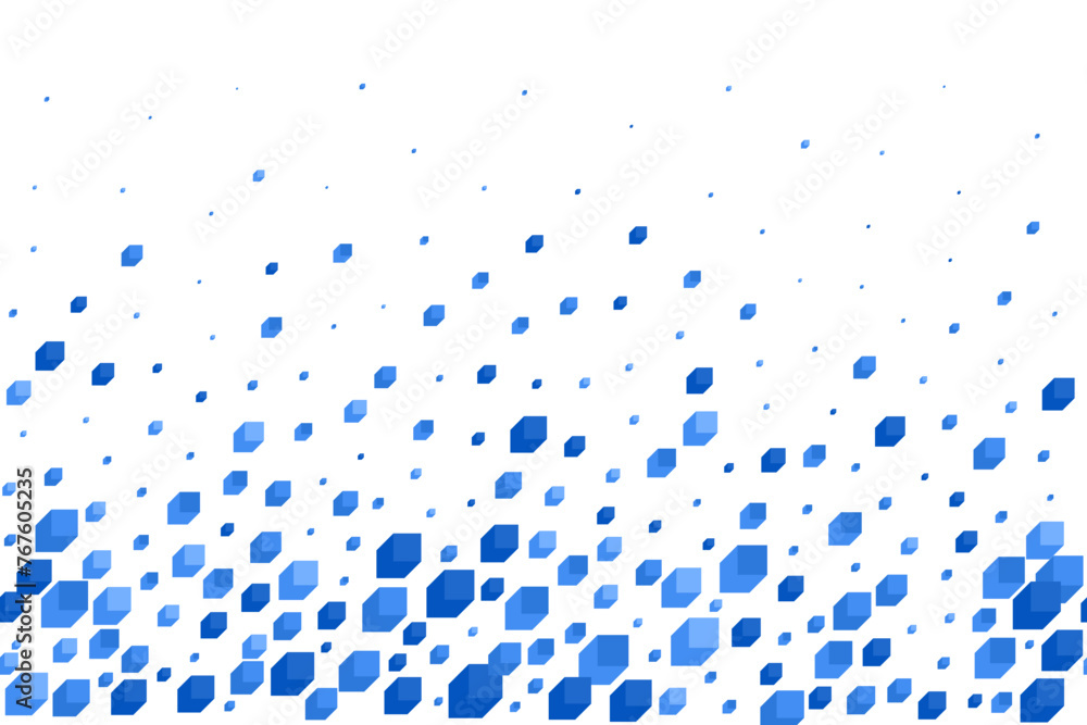 Poster cube pattern background. geometric abstract 3d squares on white backdrop. flowing mosaic blocks deco