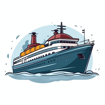 Cruise ship water icon image cartoon vector illustration