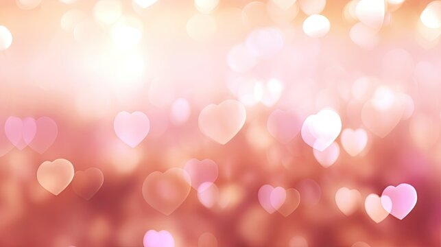 Abstract Background. Pink and Gold Bokeh with Circle Lights. Shining, Sparkling Lights Perfect for Valentine's Day, Mother's Day, Women's Day, Wedding, Anniversary, Banner, or Poster.
