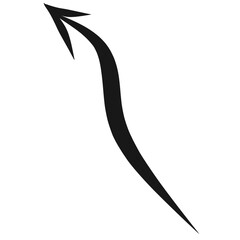 Hand drawn arrow transparent background, Brushstroke arrow design element. 