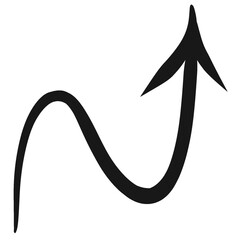 Hand drawn arrow transparent background, Brushstroke arrow design element. 