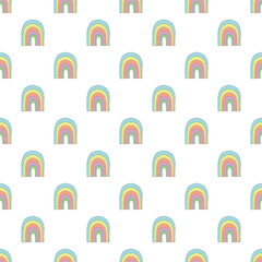 Seamless pattern with rainbow doodle for decorative print, wrapping paper, greeting cards, wallpaper and fabric