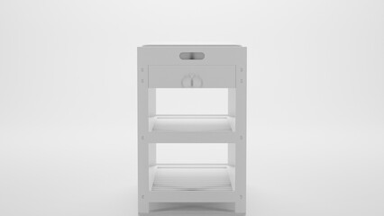 Bamboo padded hallway shoe rack seat bench with storage drawers premium photo 3d render
