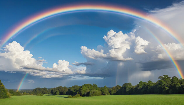 Mysterious Clouds and Rainbows   colorful background