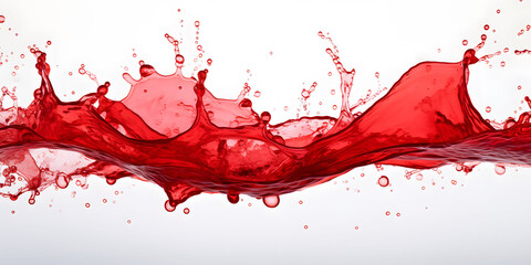 Vivid Red Liquid Splash Isolated on White Background for Vibrant Design