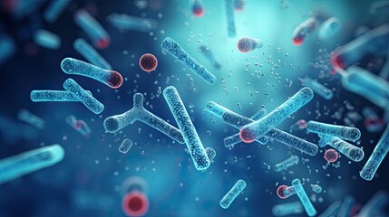 nanobots targeting drug resistant tuberculosis bacteria - obrazy, fototapety, plakaty