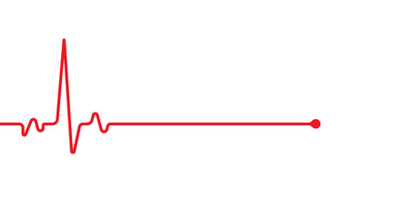 Emergency ekg monitoring. Red heart pulse. Heart beat. Electrocardiogram - obrazy, fototapety, plakaty