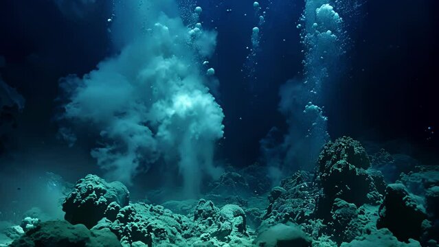 Amidst the darkness of the deep sea glimmering lights and wisps of steam emanate from the bustling thermal vents below. Strange and fantastical creatures adapted to the extreme