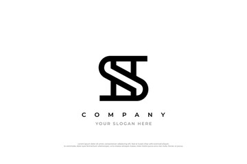 Initial Letter HS or SH Logo Design