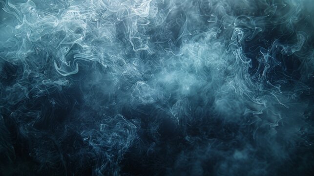  A dark background with lots of white smoke billowing