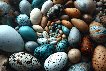 colored spotted decorative partridge eggs