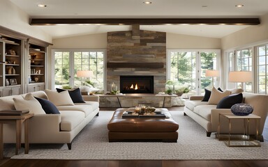 living room with fireplace