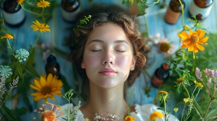 woman making natural cosmetics