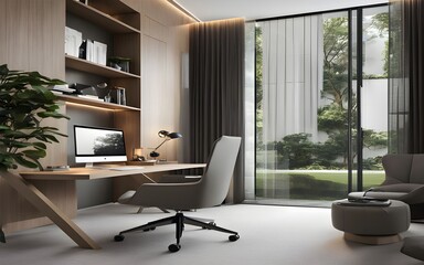 modern office interior with desk